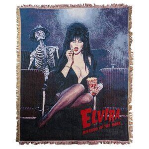 Elvira Popcorn Fringed Tapestry Super Soft Throw Blanket NWT